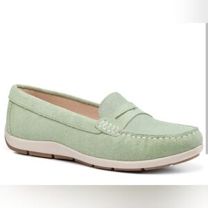 Hotter Drift Suede Light Green Loafers